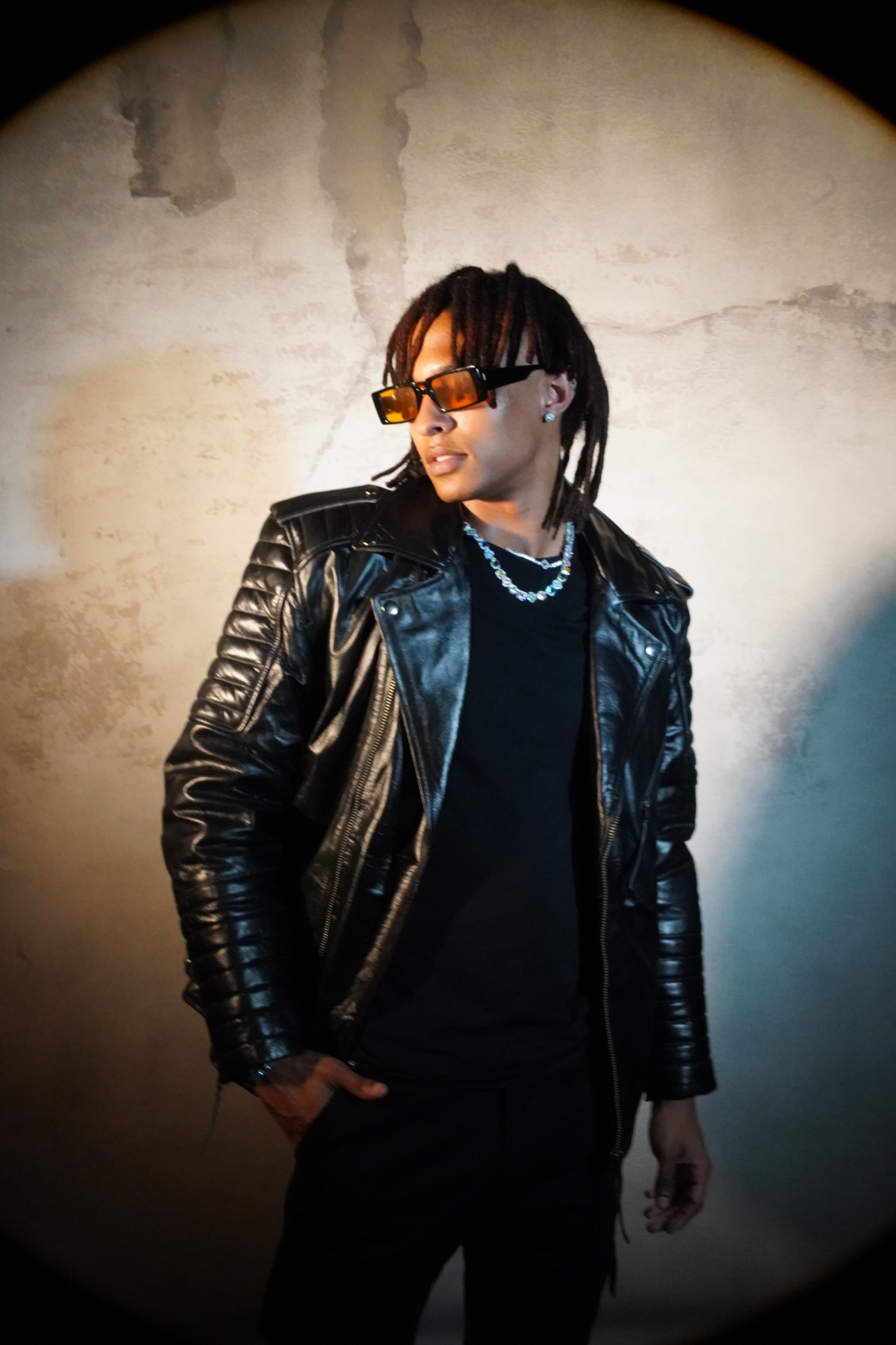 Men's Leather Biker Jacket:'Chosen One'