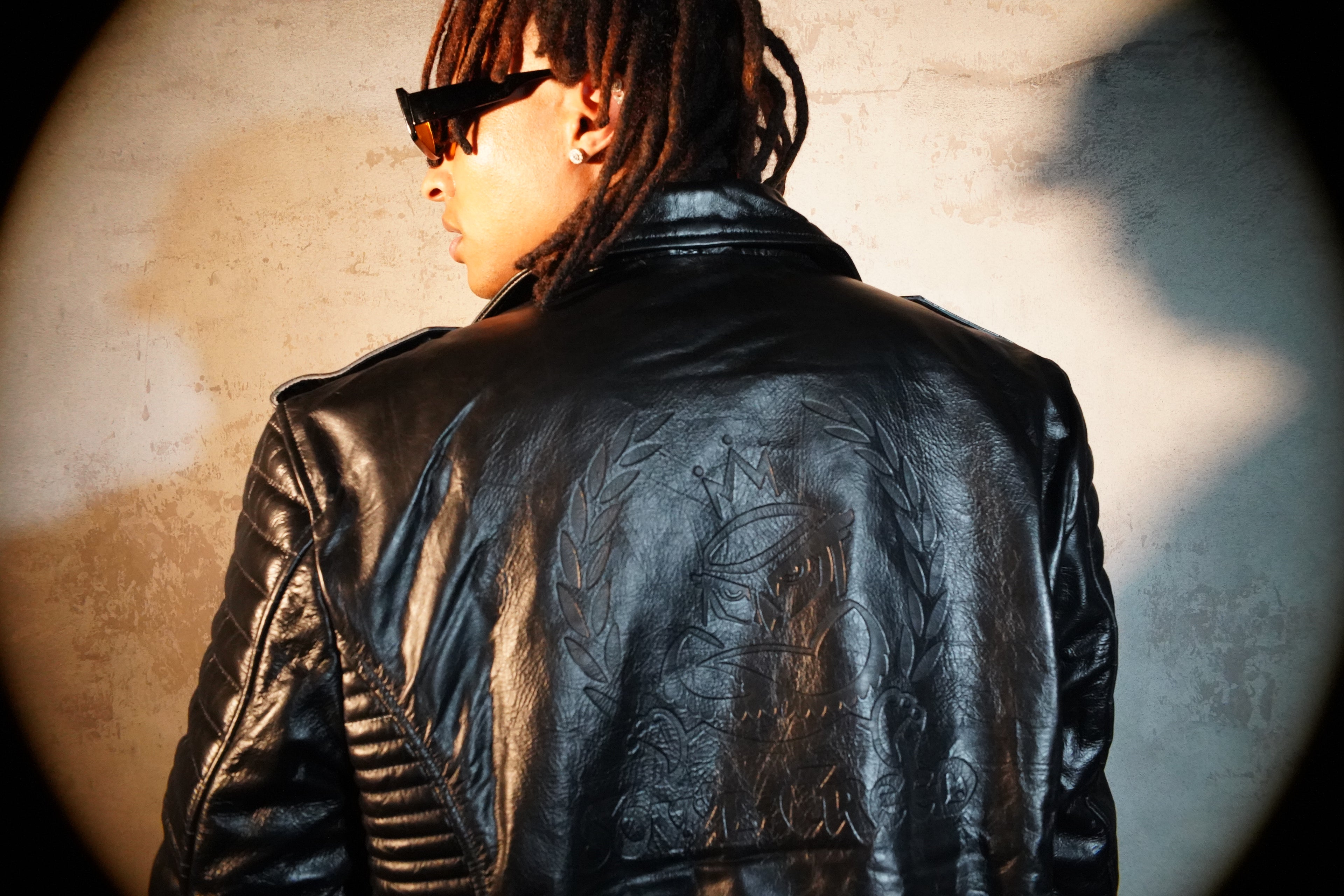 Men's Leather Biker Jacket:'Chosen One'