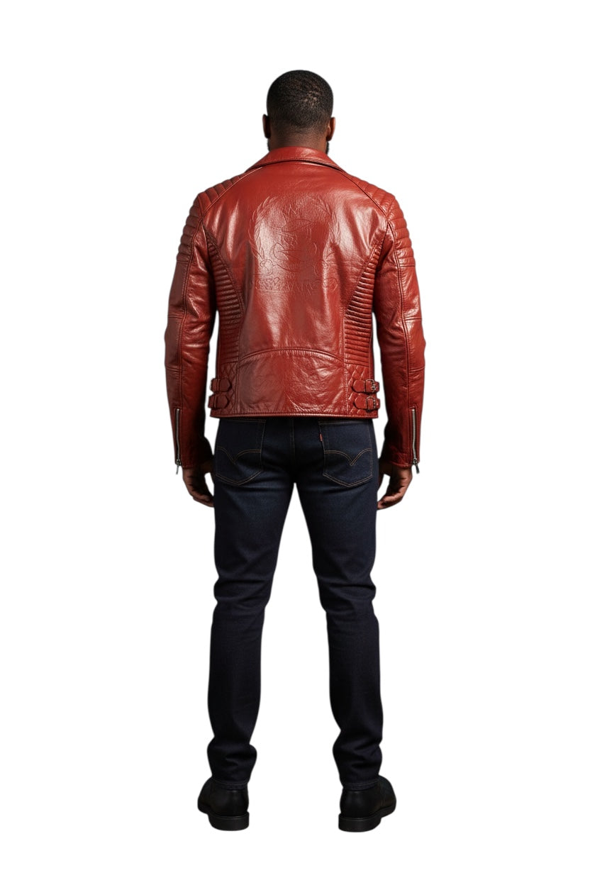 Men's Leather Biker Jacket:'Chosen One'