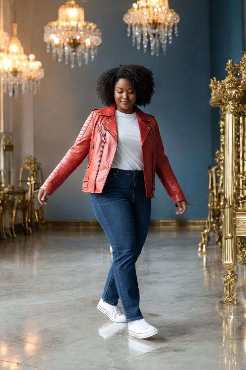 Women's Leather Biker Jacket: 'Chosen One'