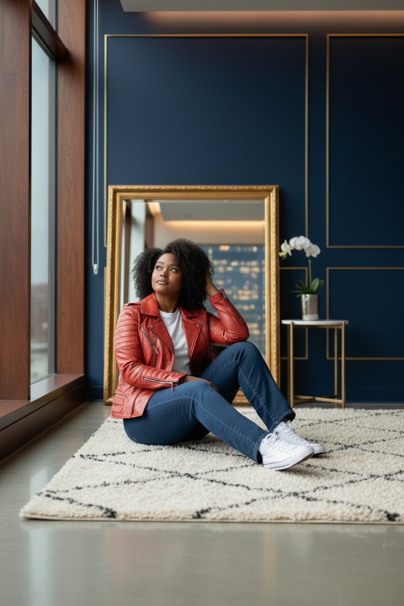 Women's Leather Biker Jacket: 'Chosen One'